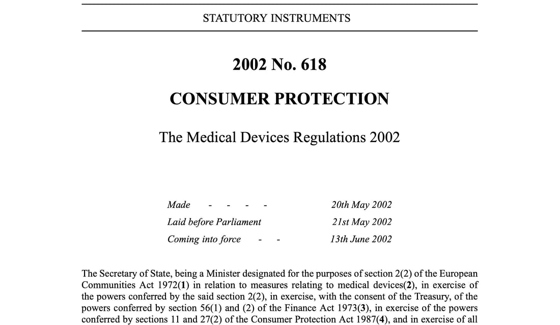 Image of the UK Medical Device Regulations 2002