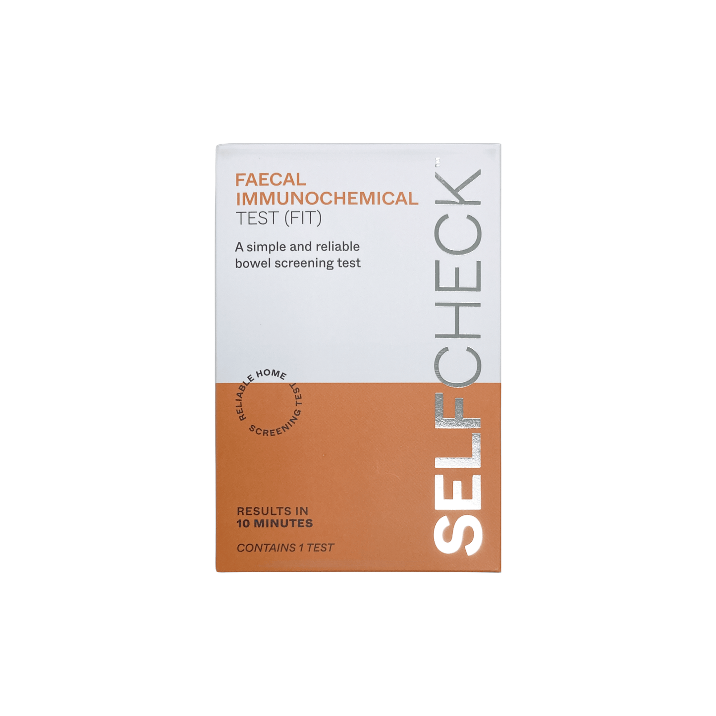 SELFCHECK Faecal Immunochemical Test (FIT) showing front of pack