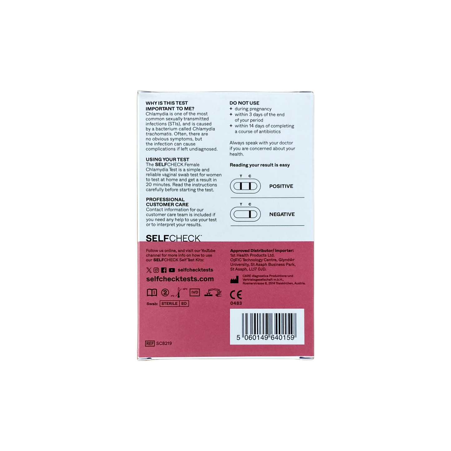 Chlamydia test back of box