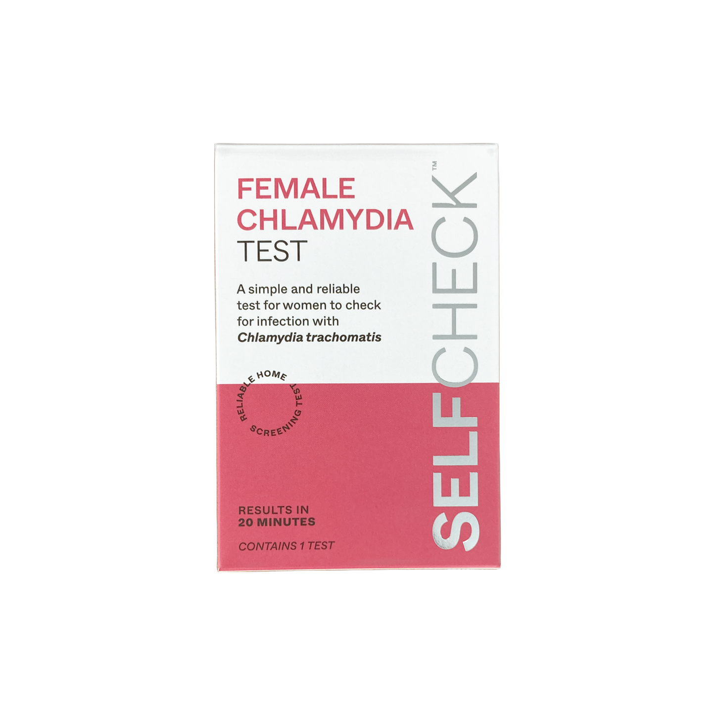 Chlamydia test kit front of box
