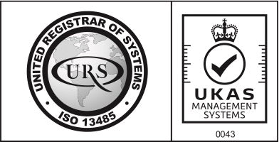 Logos of United Registrar of Systems and UKAS Management Systems on a white background