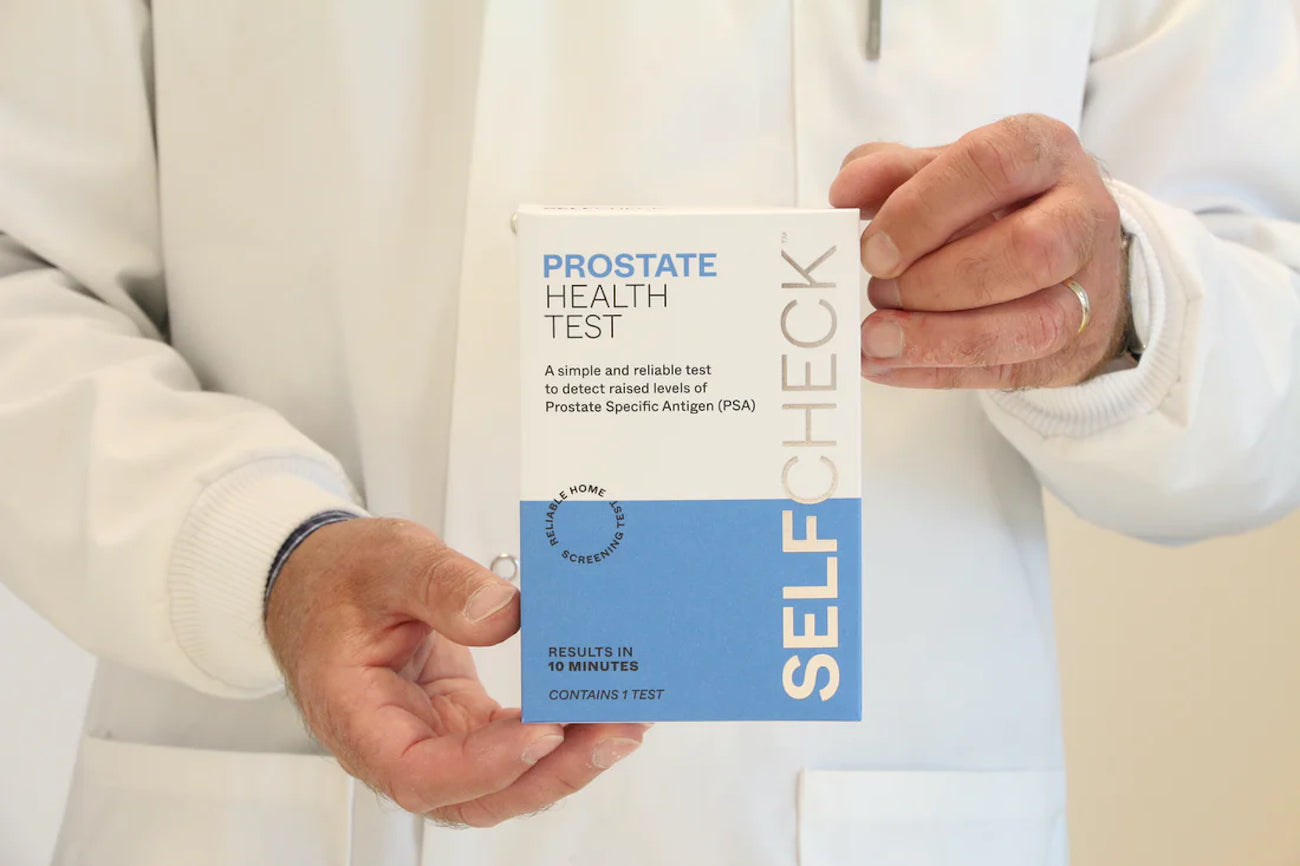 SELFCHECK scientist holding the PSA test